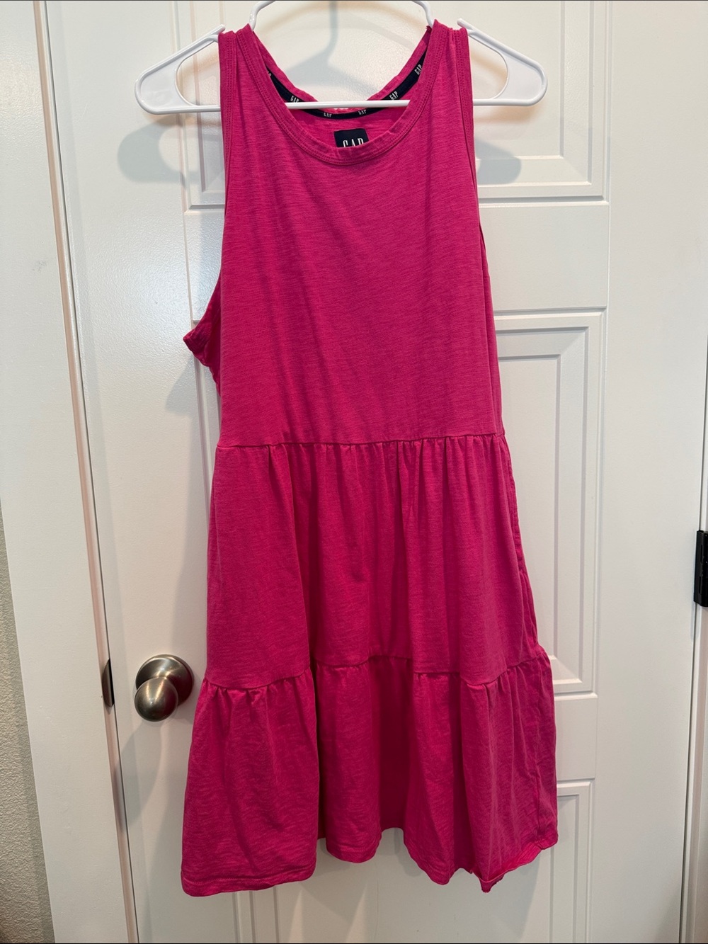 GAP  Bright Hot Pink Tiered Tank Dress